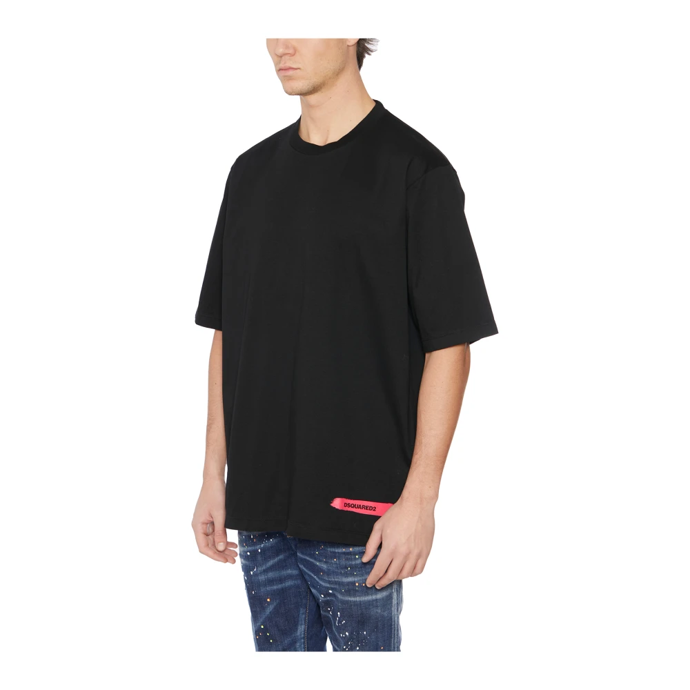 Dsquared2 Vintage Kant U-Single Merino Zijde T-Shirt Black Heren