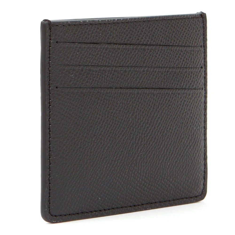 Maison Margiela Zwarte Leren Kaarthouder met Vier Stiksels Black Heren