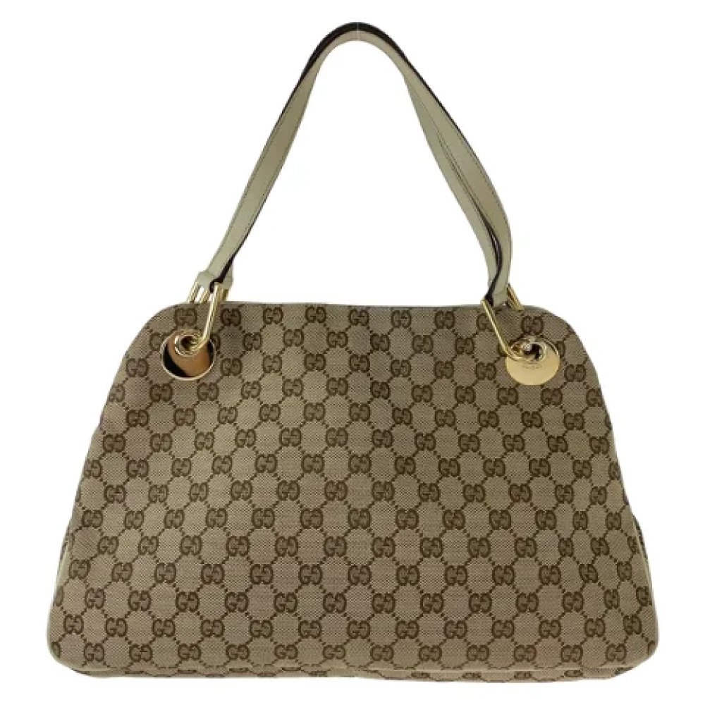 Gucci Vintage Pre-owned Canvas gucci-bags Beige Dames