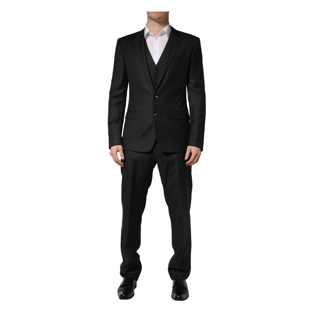 Dolce & Gabbana Uomo Nero - Abito For Slim Fit 3 Pezzi - Suits - L