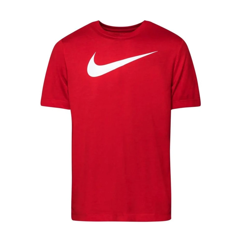 Nike Men's Red Short Sleeve Printed Round Neck T-Shirt