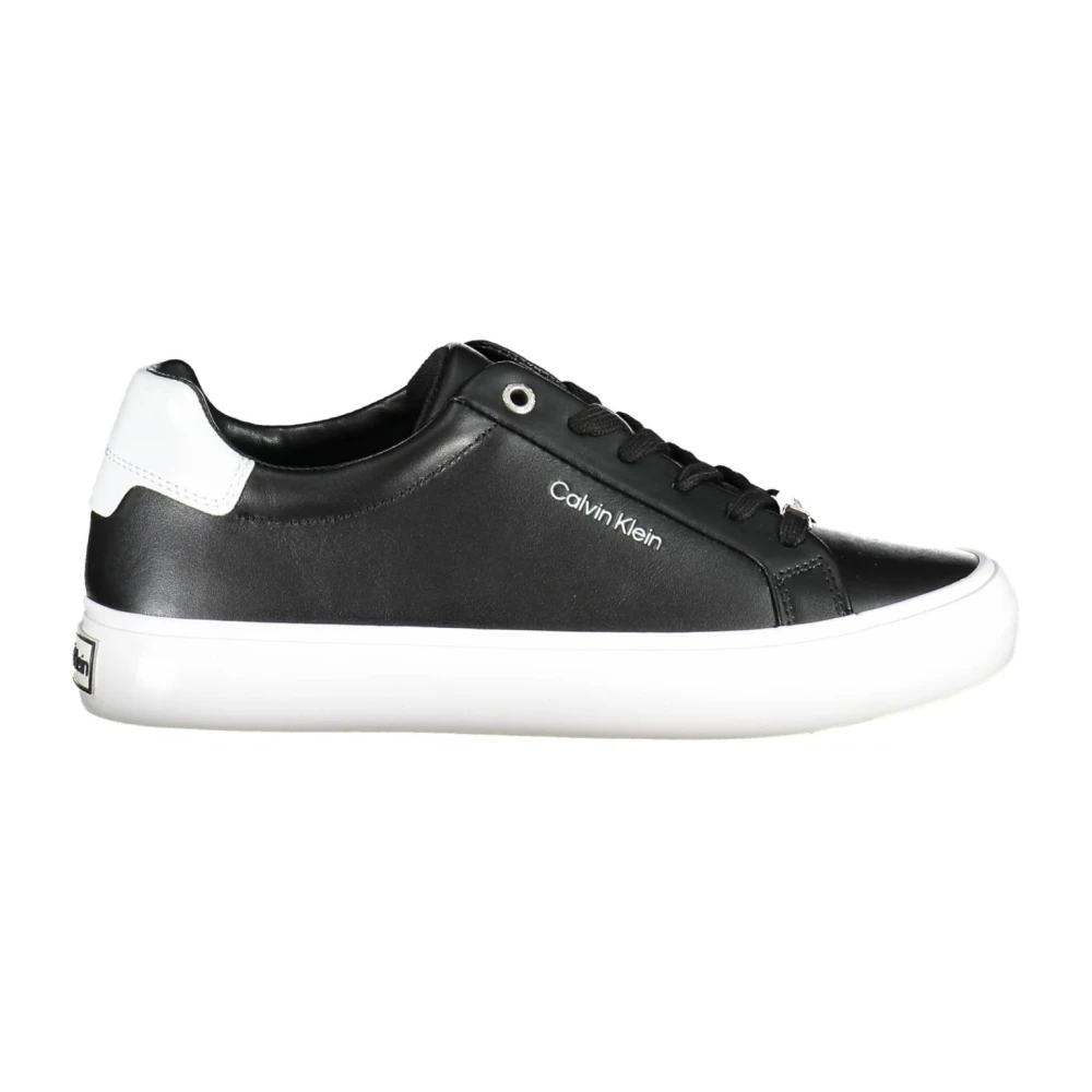 Calvin Klein Women's Black Sporty Trainers With Contrast Details Size 4 Uk