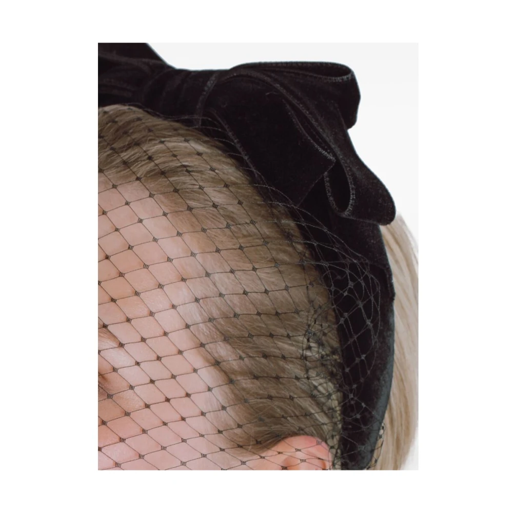 Jennifer Behr Zwarte Voile Strik Haaraccessoire Black Dames