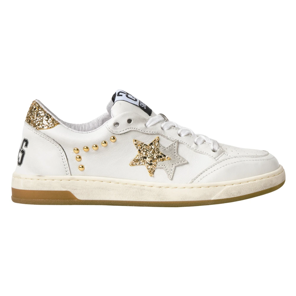 2Star Lage Sneakers in Zacht Leer Dames Schoenen Wit