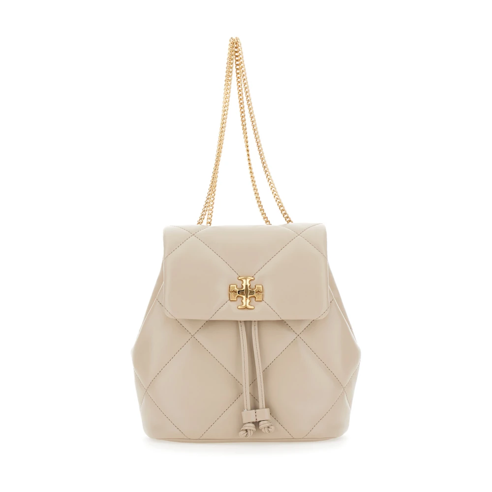 Tory Burch Kvinno Beige Väskor Dam, One Size, Läder, Mini Kira Diamond Quilt Backpack