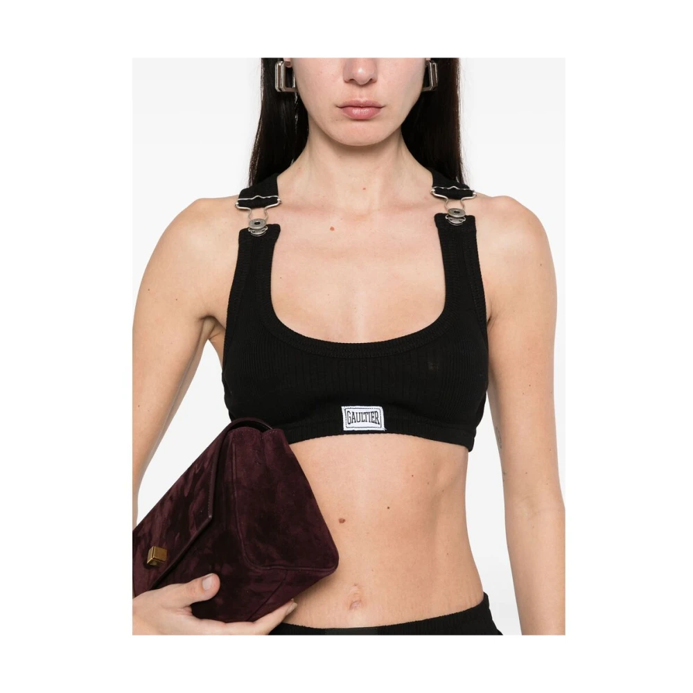 Jean Paul Gaultier Zwarte scoop neck racerback top Black Dames
