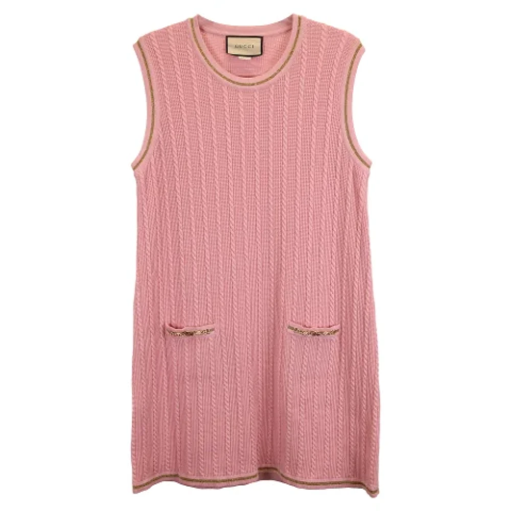 Gucci Vintage Pre-owned Wool dresses Pink Dames