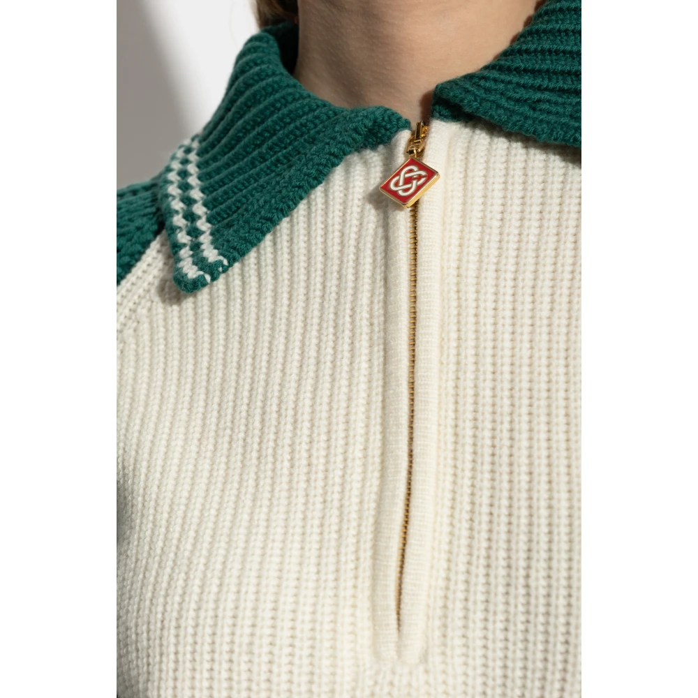 Casablanca Wollen trui met logo Beige Dames
