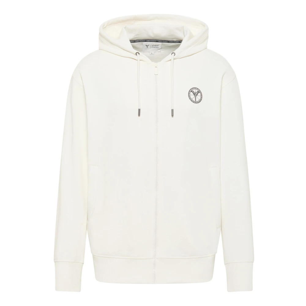 Carlo Colucci Men's Beige Zip-Throughs, M, Casual Fashion Sweat Jacket