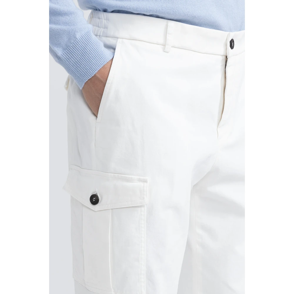 PESERICO Katoenen chino's met zakken White Heren