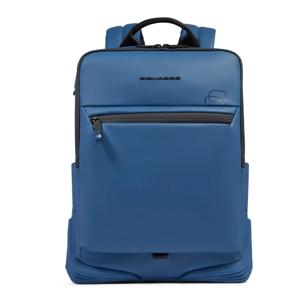 Piquadro Mannelijk Blauw Tassen Heren, One Size, Leer, Waterbestendige 14" Laptoprugzak
