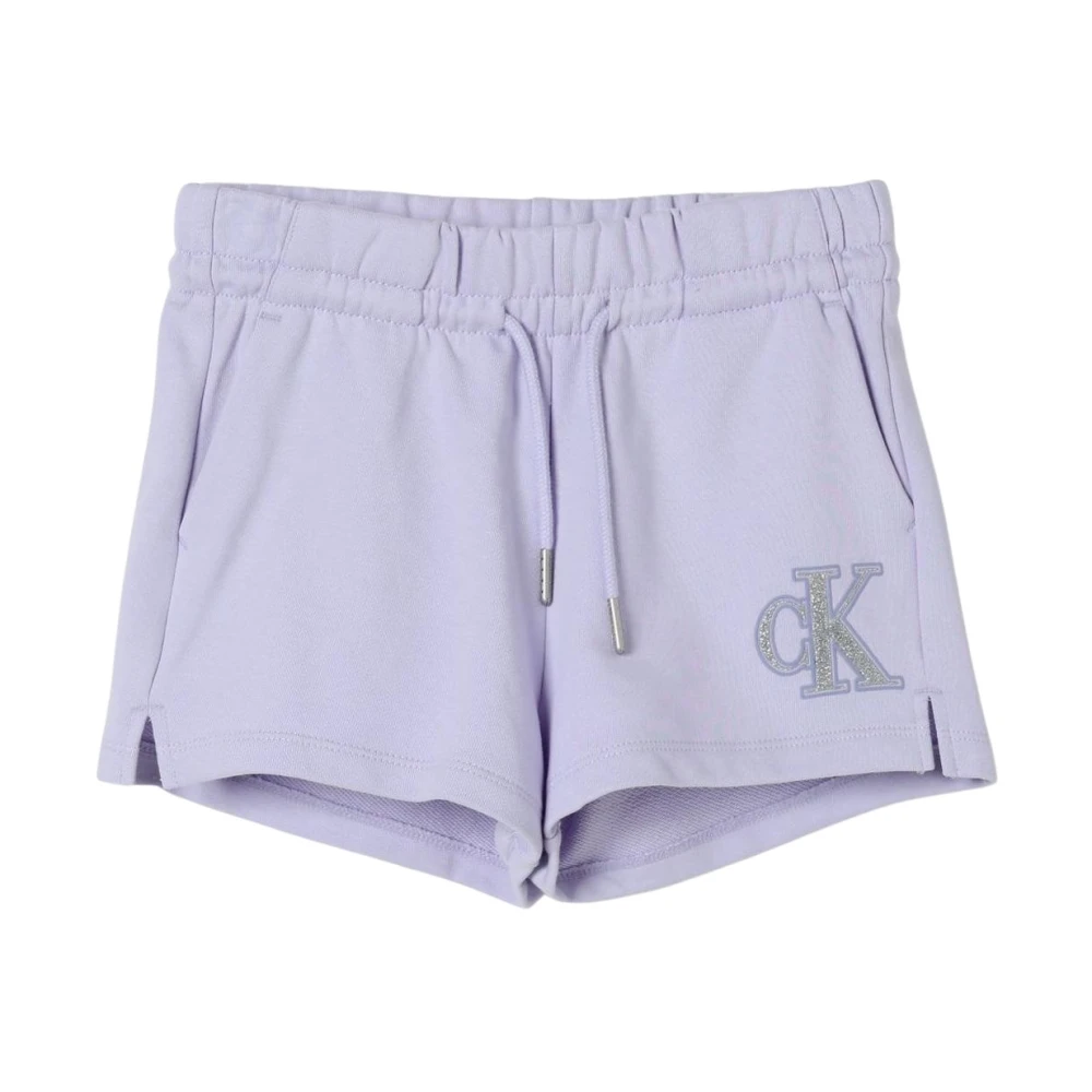 Calvin Klein Unisex Kids Purple Shorts, 10 Y, Stylish Kids Violet Casual Shorts