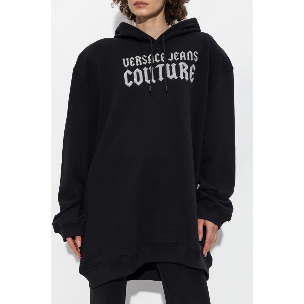 Versace Jeans Couture Oversized hoodie Black Dames