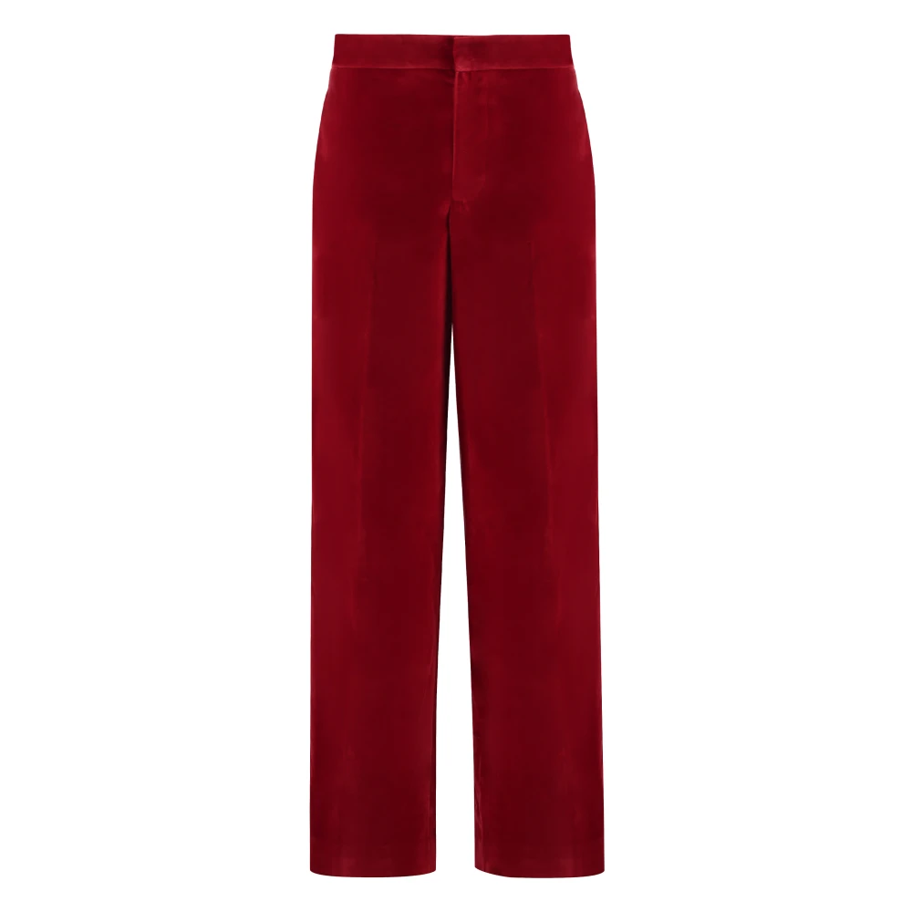 JW Anderson Velvet Broek met Satijnen Strepen Red Dames