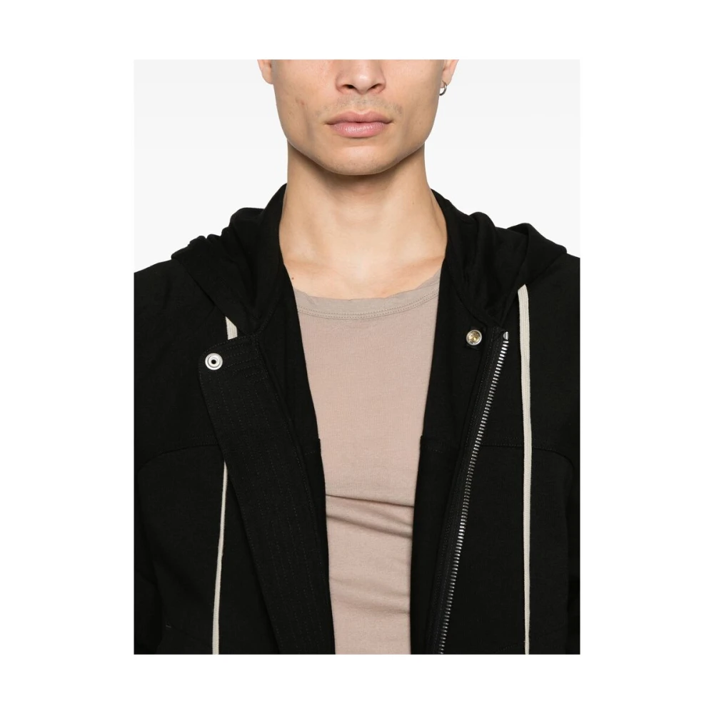 Rick Owens Zwarte sweatshirt met rits en zakken Black Heren