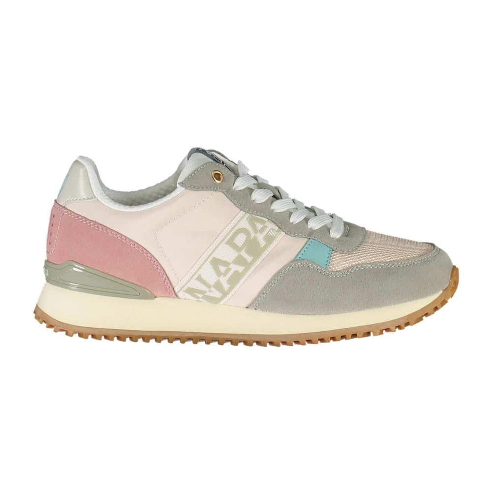 Napapijri Women's Pink Sneakers,, Sporty Lace-Up Trainers With Contrast Details Size 5 Uk