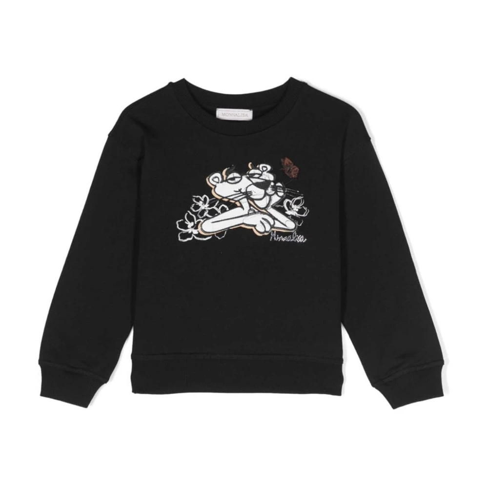 Monnalisa Girls Black Joggers - Kids Sweatshirts - 4 Y - Kids