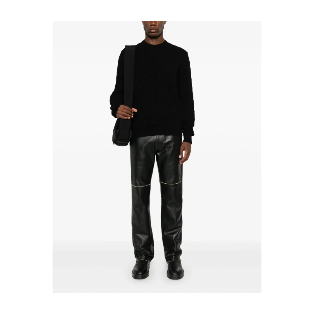 Givenchy Zwarte 4G-patroon Crew Neck Sweater Black Heren
