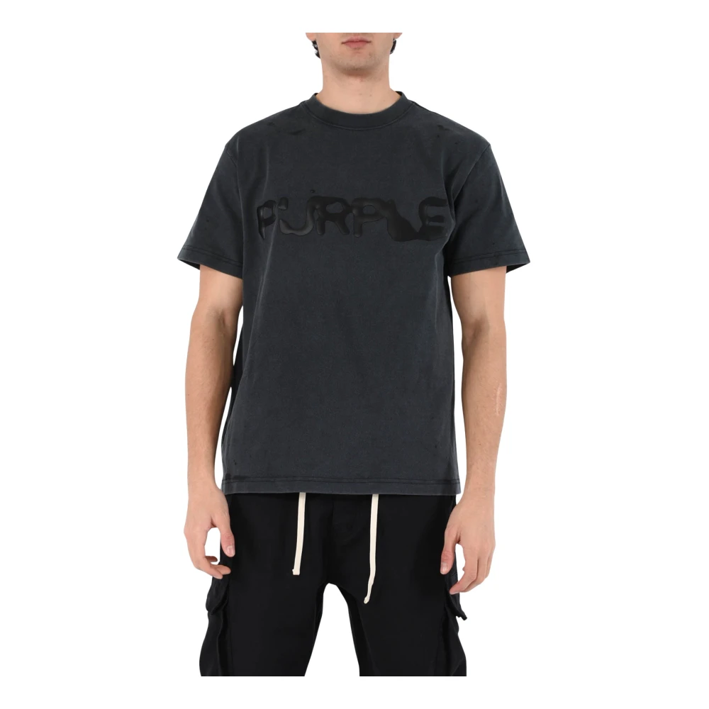 Purple Brand Katoenen T-shirt in Zwart Jersey Black Heren