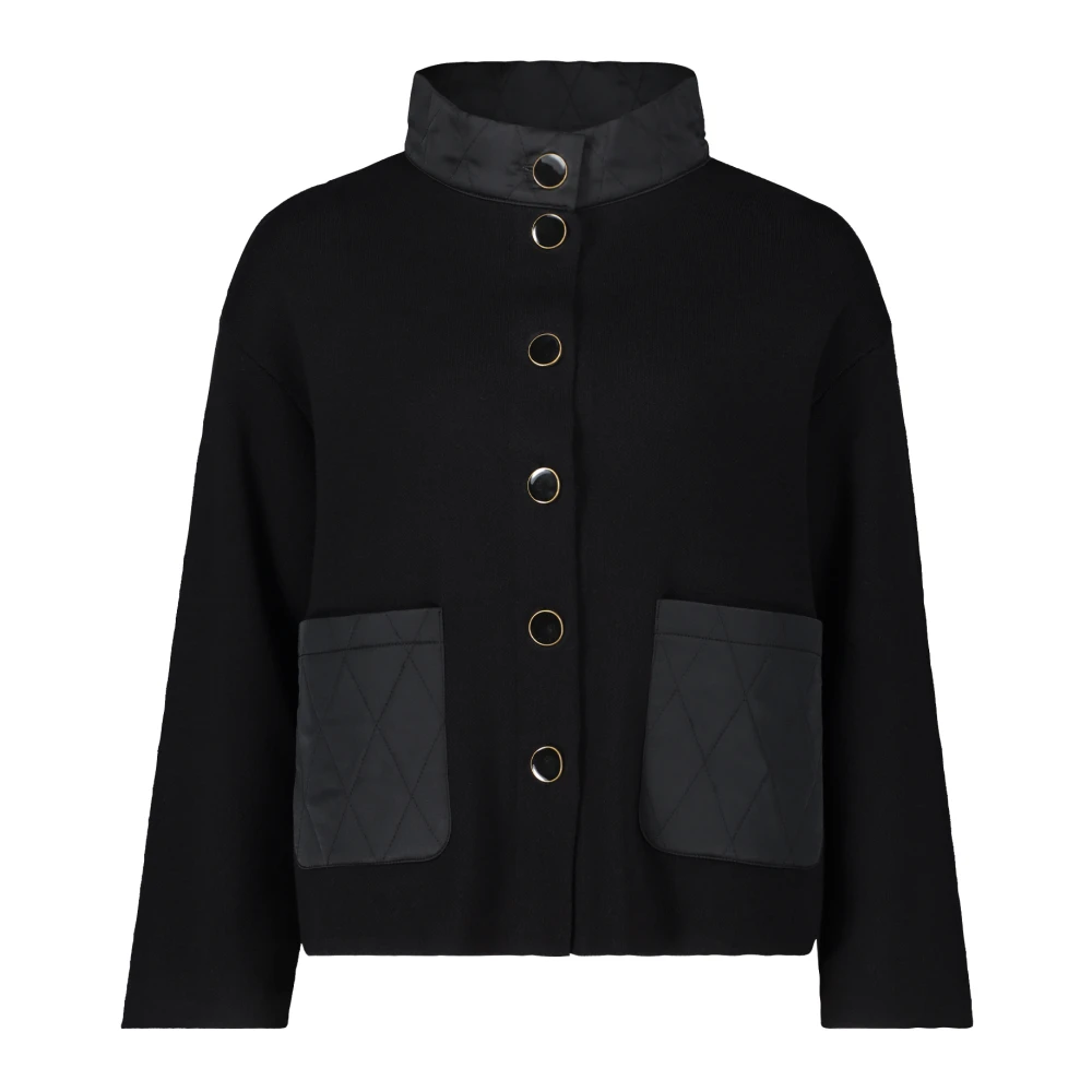 Betty Barclay Casual Gebreid Vest met Opstaande Kraag Black Dames
