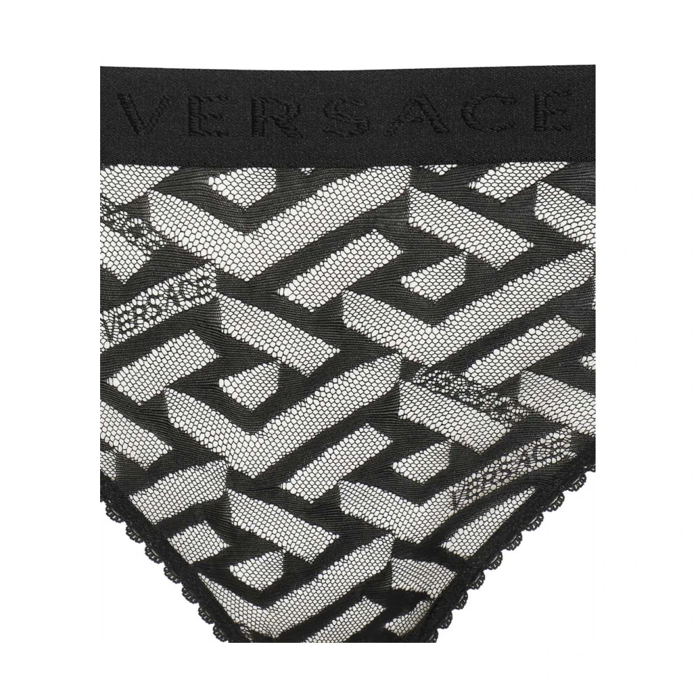 Versace Monogram Kant Slipje Black Dames