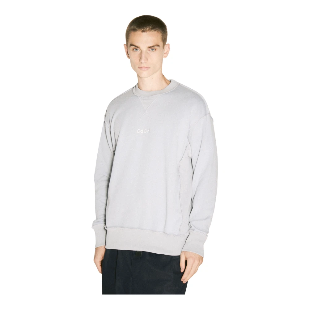 Comme des Garçons Katoenen Jersey Logo Geborduurd T-Shirt Gray Heren
