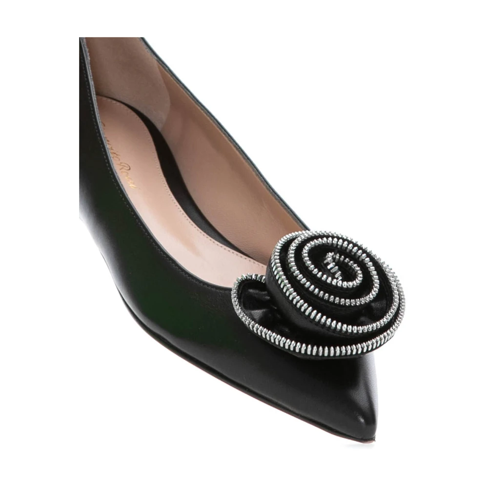 Gianvito Rossi Zwarte Leren Ballerina