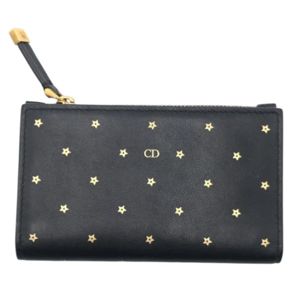 Dior Vintage Pre-owned Leather wallets Black Dames