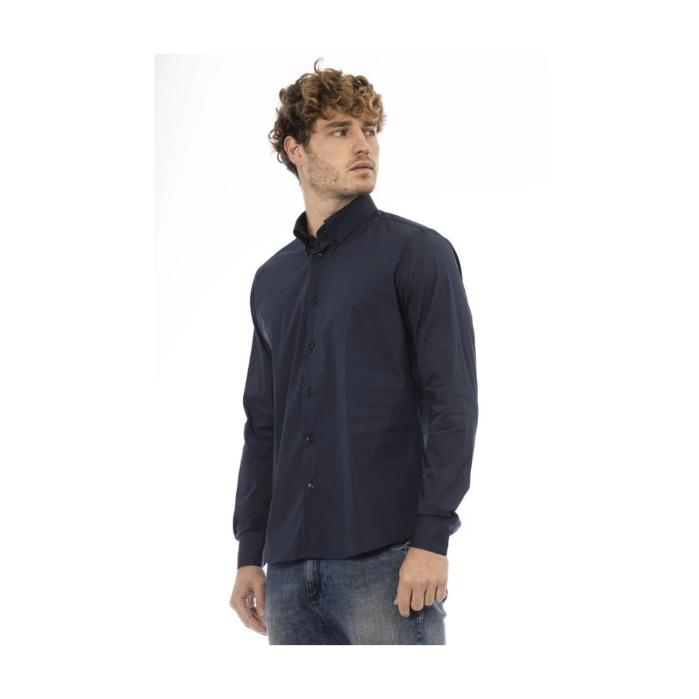 Baldinini Blauw Katoenen Overhemd met Knopen Blue Heren