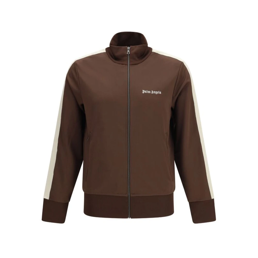 Palm Angels Men's Brown Classic Logo Track Jacket - Zip-Throughs - M - Sweatshirts & Hoodies