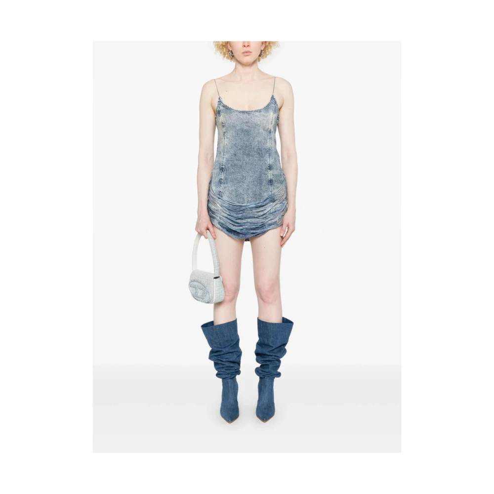 Diesel Blauwe Spaghettiband Mouwloze Jurk Blue Dames