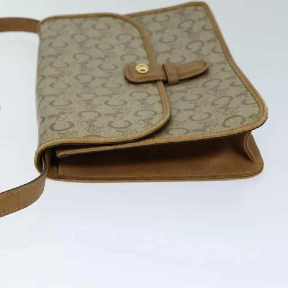 Celine Vintage Pre-owned Canvas shoulder-bags Beige Dames
