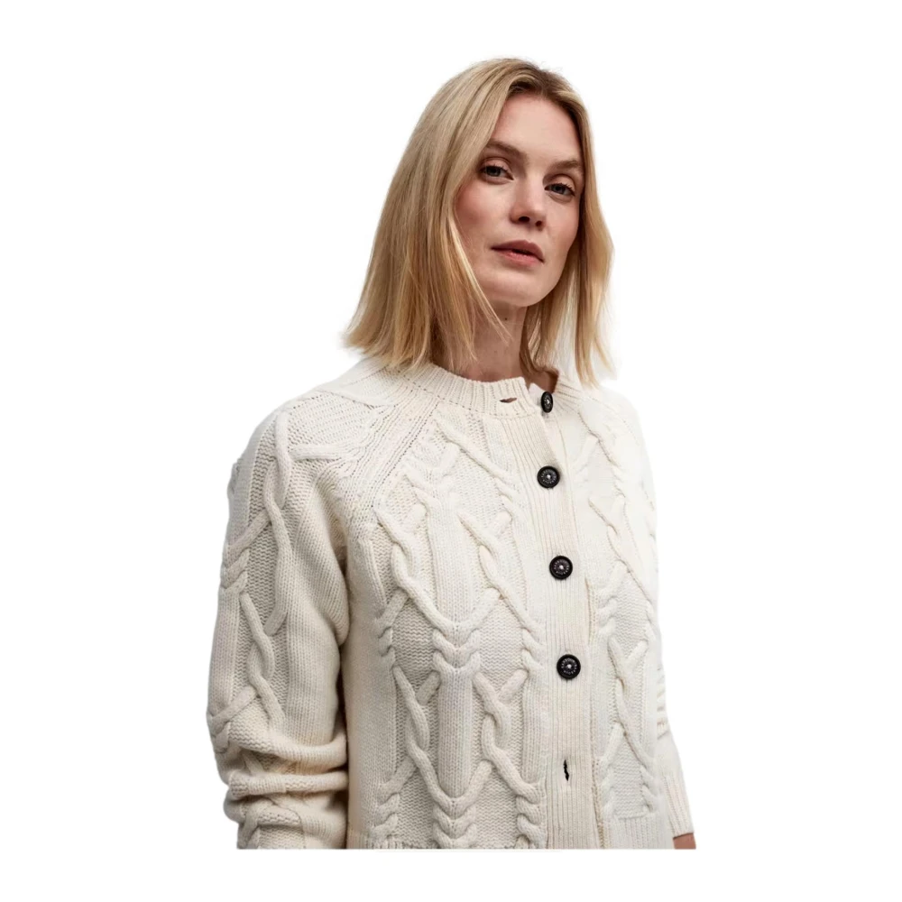 Barbour Gebreid Vest Lorelei Ivoor White Dames