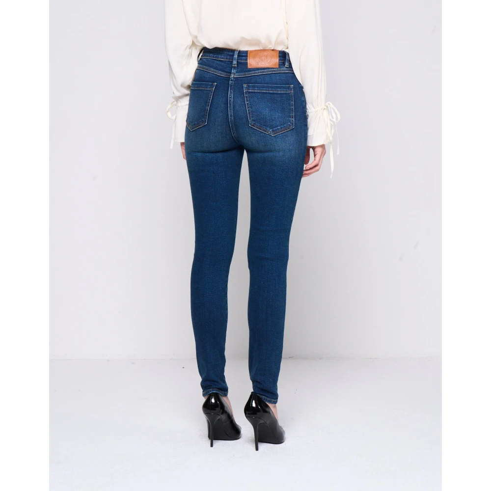 Silvian Heach Skinny Jeans Mid-Rise Rits Knoopsluiting Blue Dames