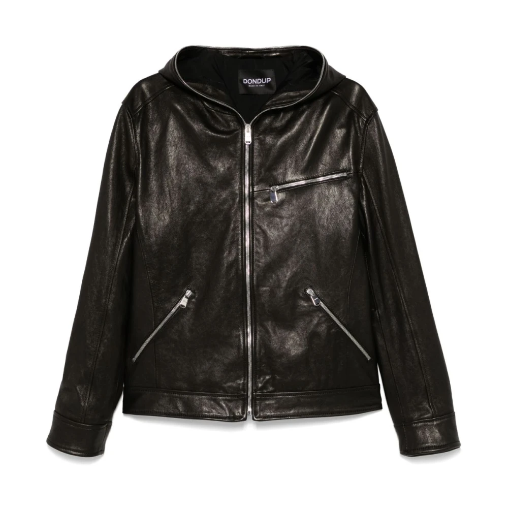 Dondup Zwarte rits-voor capuchonjas Black Heren