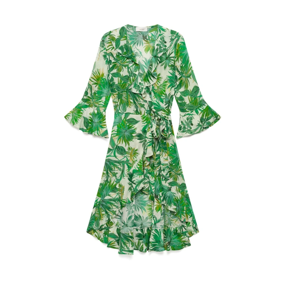 Maliparmi Women's Green Short Dresses, 2XL, Botanical Jungle Dress