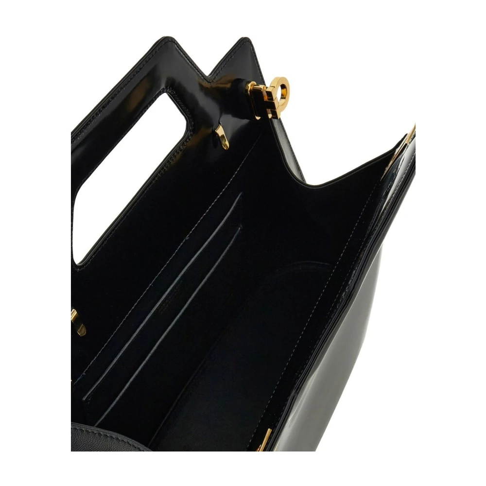 Salvatore Ferragamo Zwarte Wanda Leren Handtas Black Dames