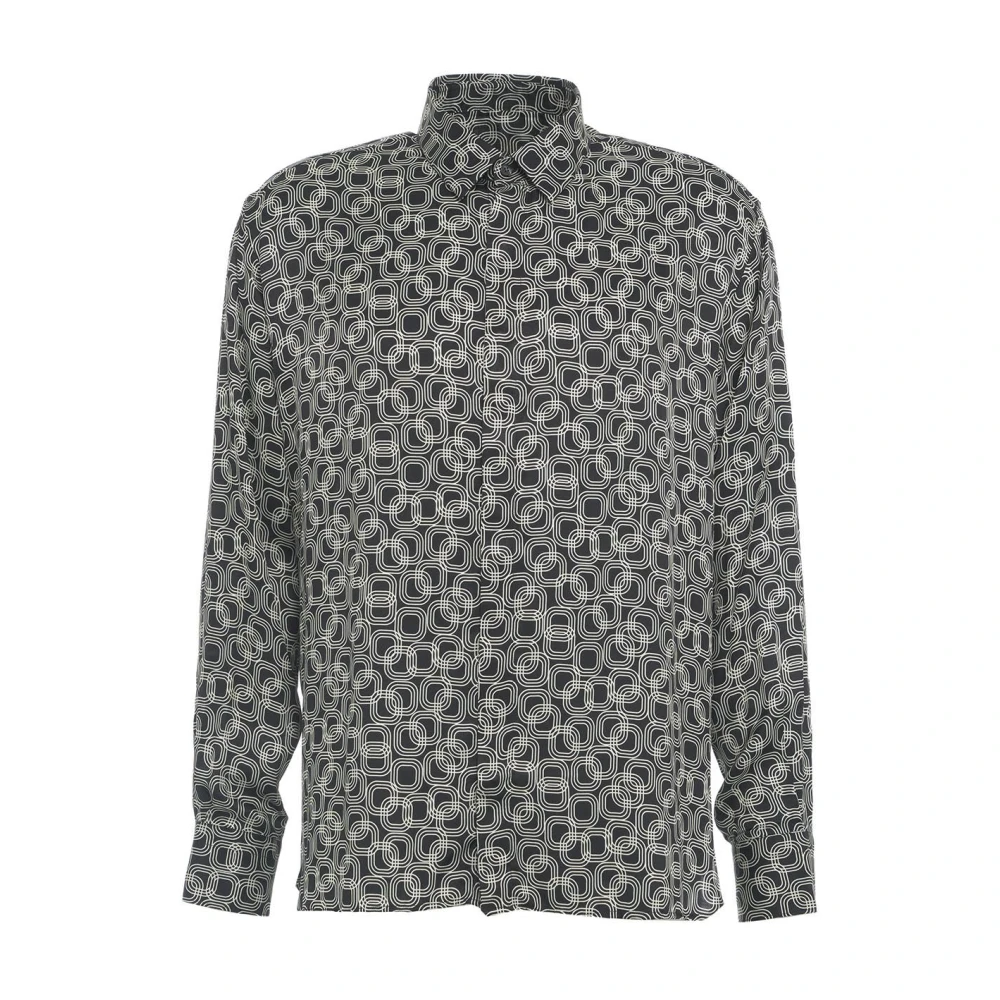 Robert Friedman Stijlvolle Zwarte Blouse met Mooie Print Black Heren