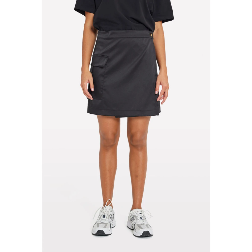 Envii Zwarte Encab Rok met D-ring Black Dames