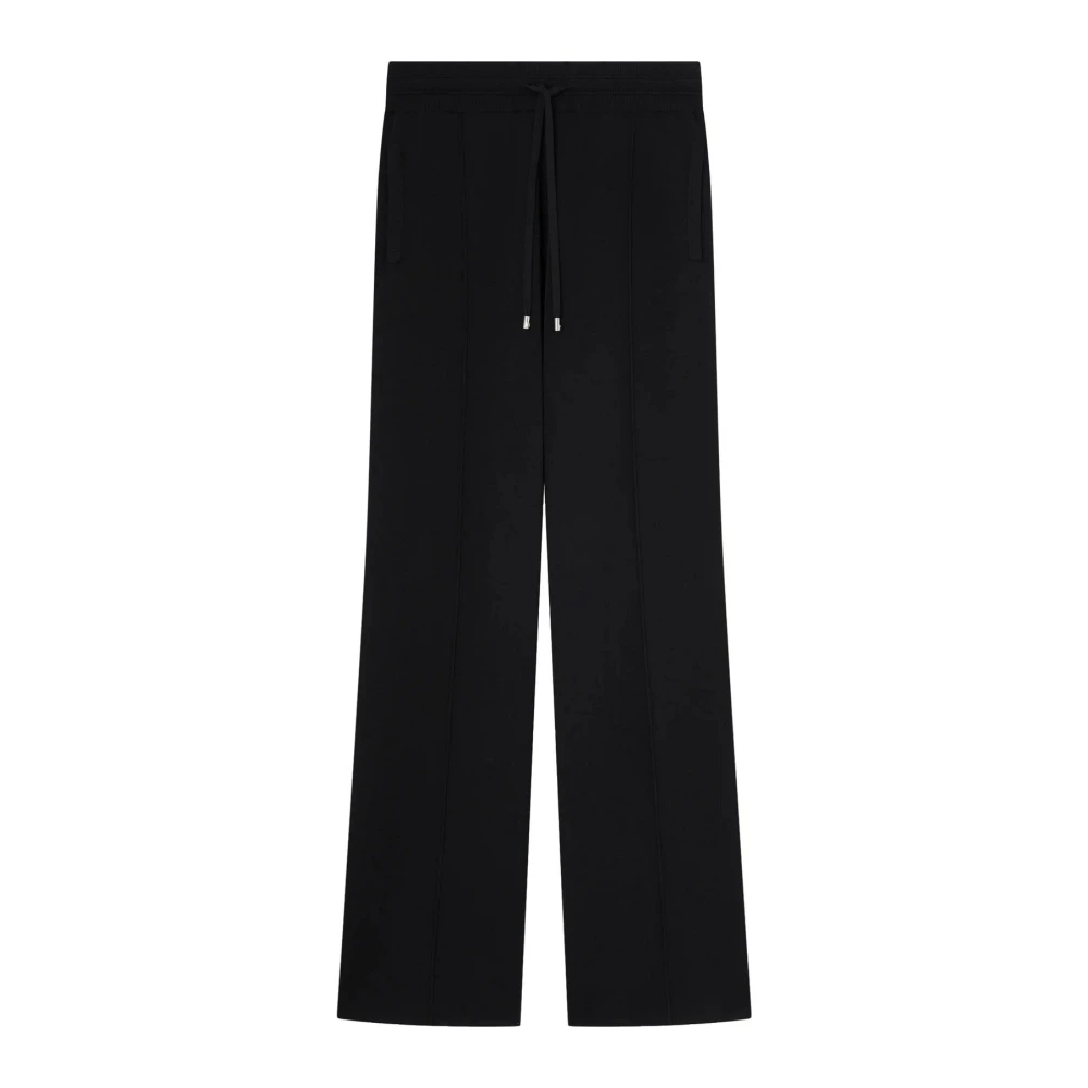 Pinko Zwarte Fleece Wijde Broek Black Dames