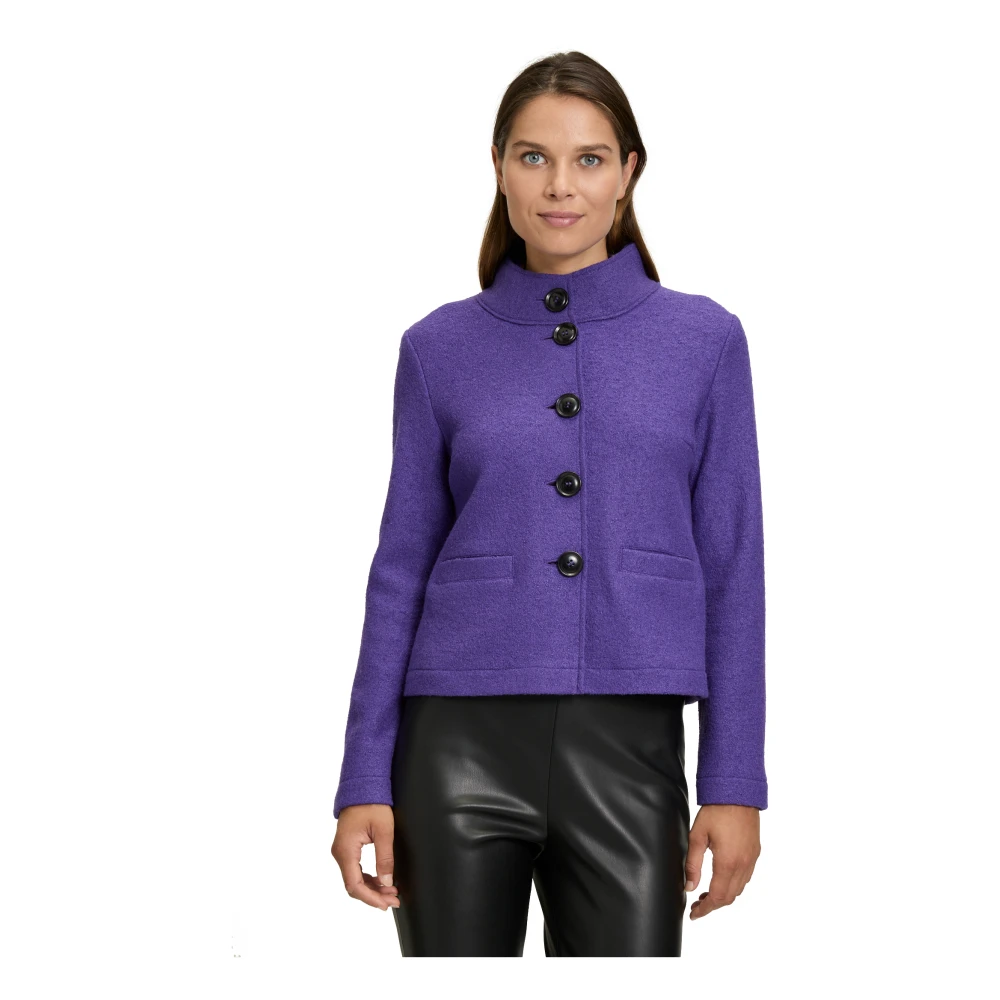 Betty Barclay Casual Blazer met Opstaande Kraag Purple Dames