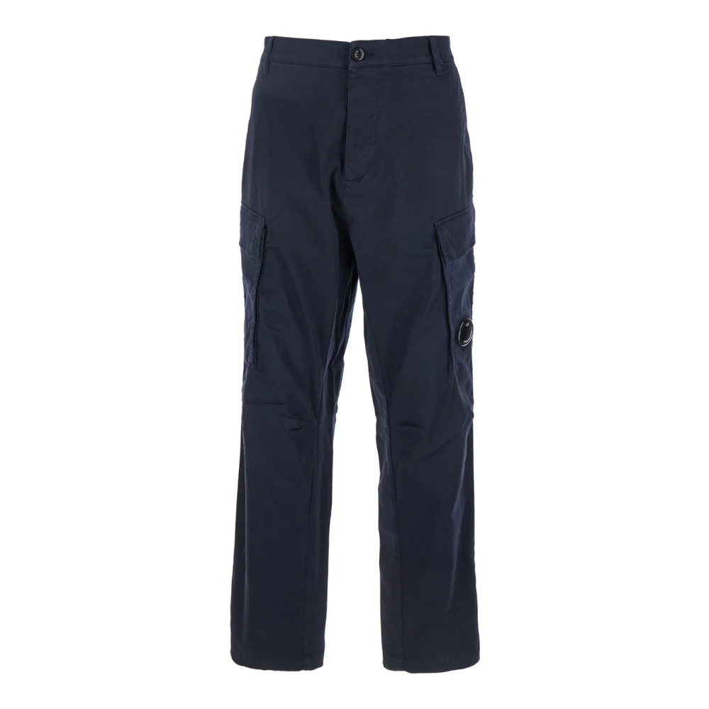 C.P. Company Blauwe Cargo Broek met Lens Motief Blue Heren
