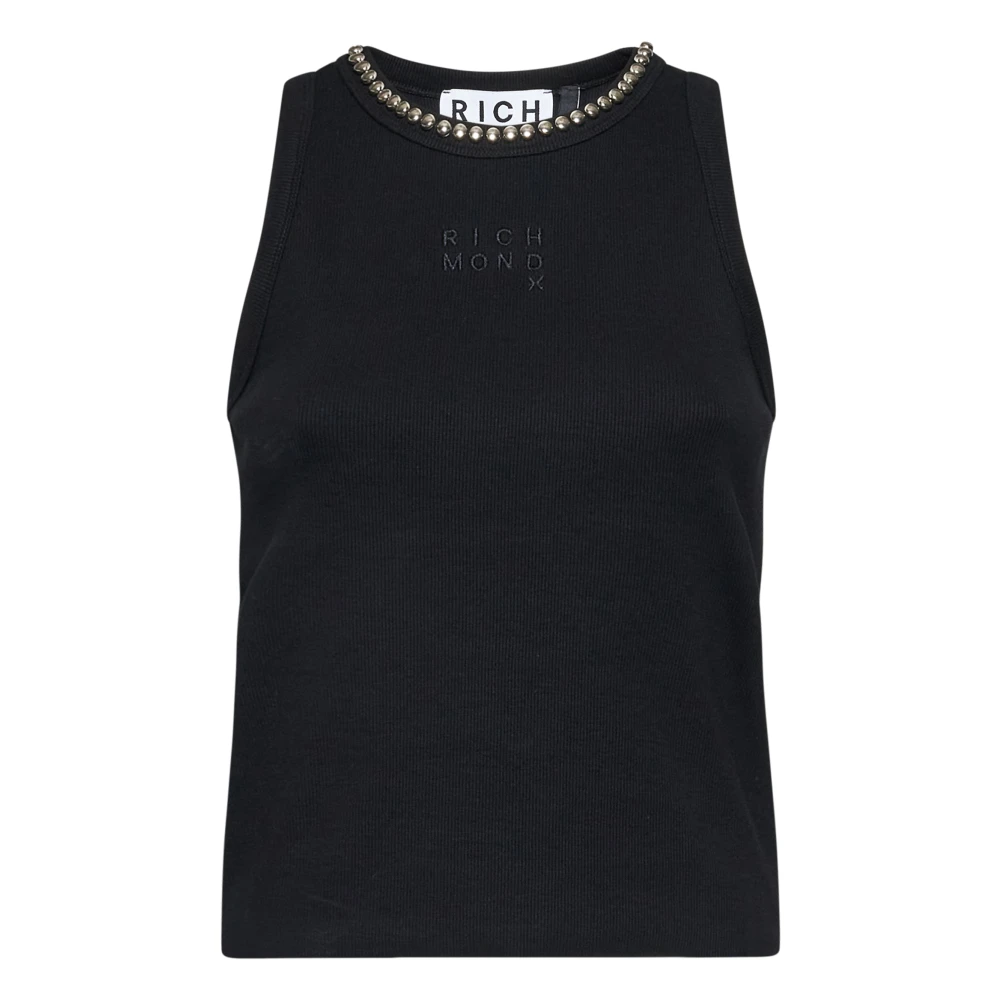 Richmond Vrouw Zwart Tops Dames, Xs, Top Met Ronde Hals En Siersteendetail