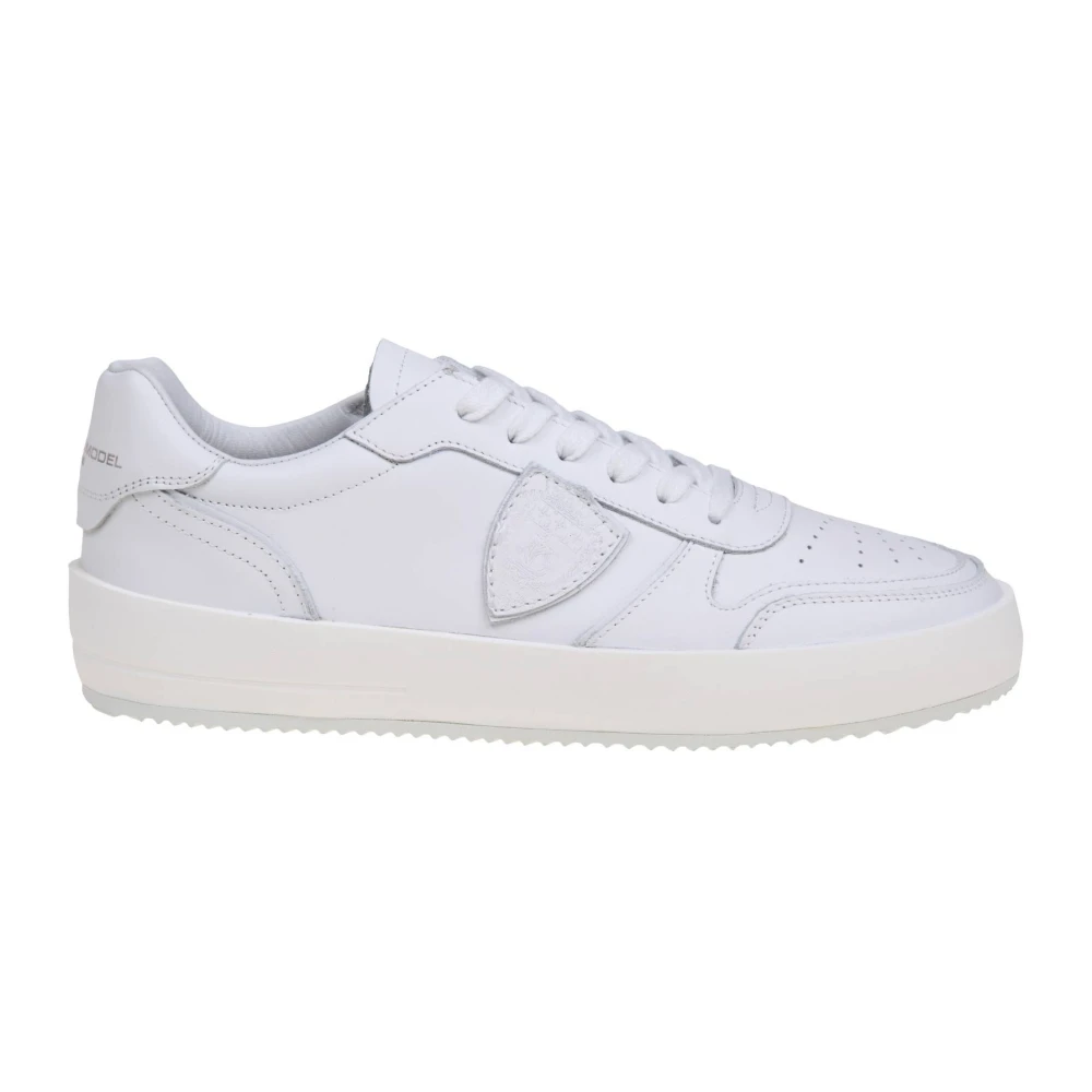 Philippe Model Vita Läder Sneakers Låg Topp White, Herr