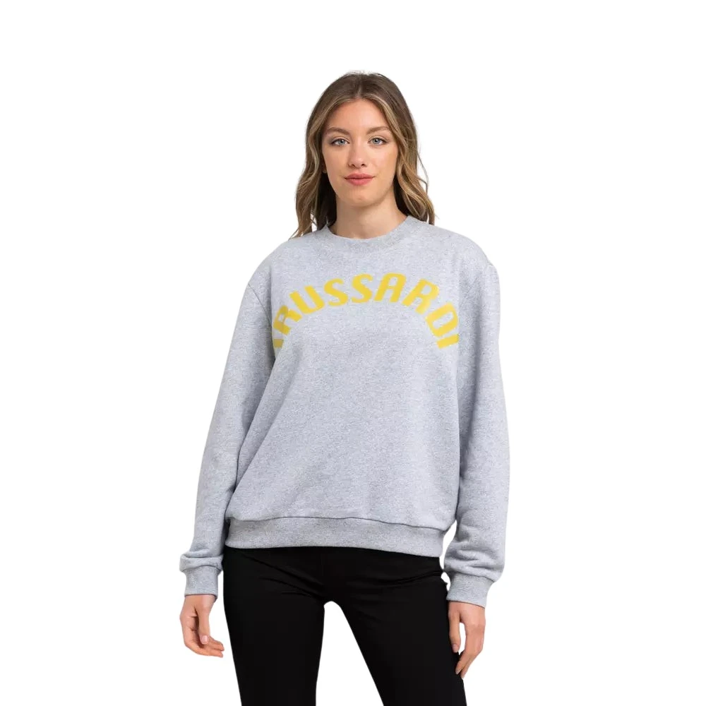Trussardi Women's Gray Cotton Jumper - Sweatshirts - Xs- Sweatshirts & Hoodies