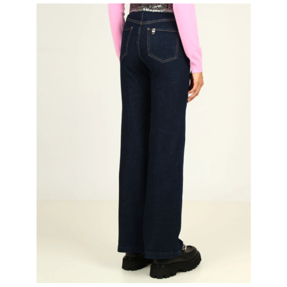 Liu Jo Hoge taille flared jeans met pailletten Blue Dames