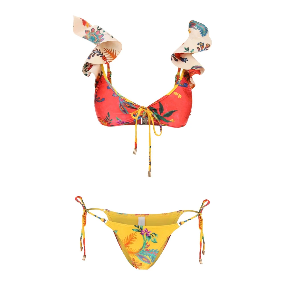Zimmermann Bloemen Triangle Bikini Set Multicolor Dames