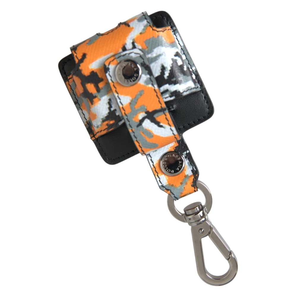 Dolce & Gabbana Multicolor Camouflage Lederen Airpods Hoesje Multicolor Unisex