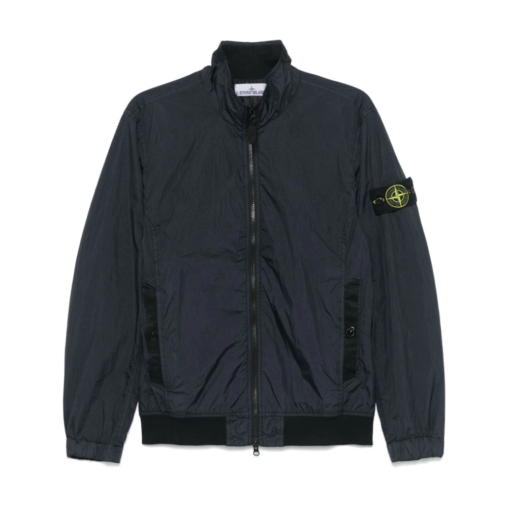 Stone Island Blue Bomber Jacket Lightweight Nylon - Male - Light Jackets - Blue - 2XL - Jackets