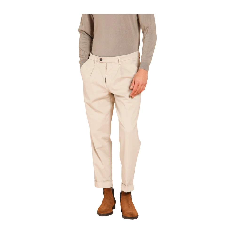 Mason's Chino Broek met Diagonale Print Beige Heren
